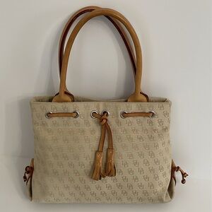 Dooney & Bourke Canvas Monogram Tassel Tote